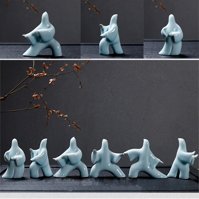 Resin Art Studio - Abstract Art Ceramic Kungfu Poses Figurine