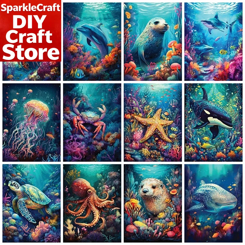 Resin Art On Wall - 1PC frameless Full Square Round Diamond