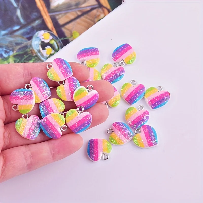 10Pcs Colorful Heart Resin Cha - Resin Art Gift Ideas recension och pris