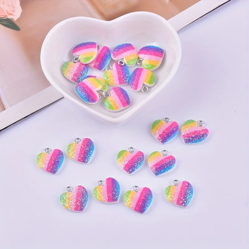 10Pcs Colorful Heart Resin Cha - Resin Art Gift Ideas recension och pris