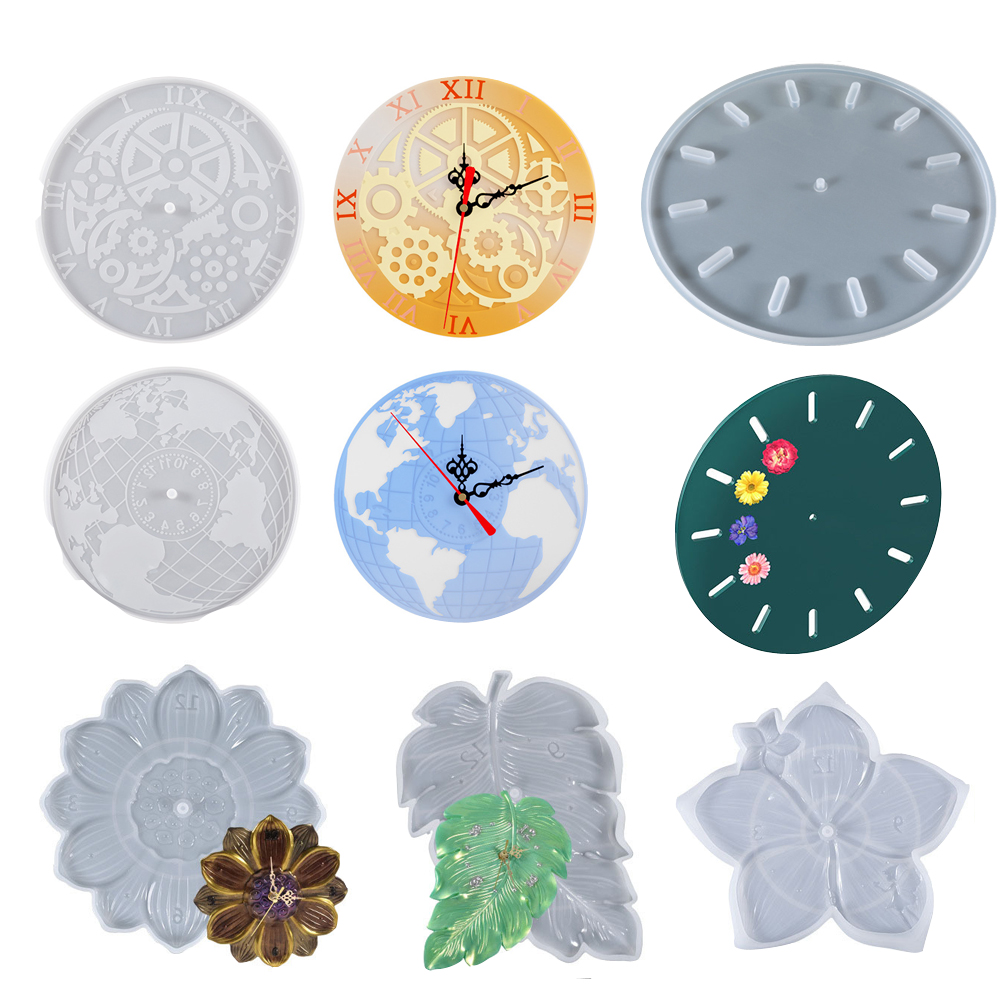 World Map Lotus Leaf Sakura Cl - Resin Art Wall Clock recension och pris