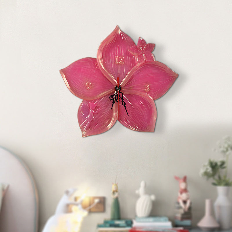 World Map Lotus Leaf Sakura Cl - Resin Art Wall Clock recension och pris